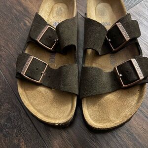 Birkenstock Dark Brown Suede Sandals